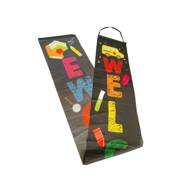 Welcome Back To School 2 LARGE 70” X 12” Door Polyester Banner Décor With Ribbon - Picture 3 of 6